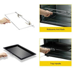 Maxkon 60L Portable Oven Electric Convection Toaster with Rotisserie & Hotplates Black