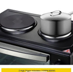Maxkon 60L Portable Oven Electric Convection Toaster with Rotisserie & Hotplates Black