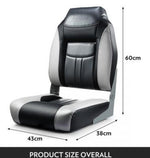 OGL Set of 2 Marine Folding Boat Seats Fishing All weather Swivel Chairs Black