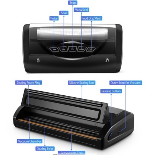 Maxkon Vacuum Sealer Machine Food Storage Packaging Saver Heat w/Free Bag Roll