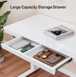 Electric Standing Desk 120 x 60cm – White Glass, Returned Stock