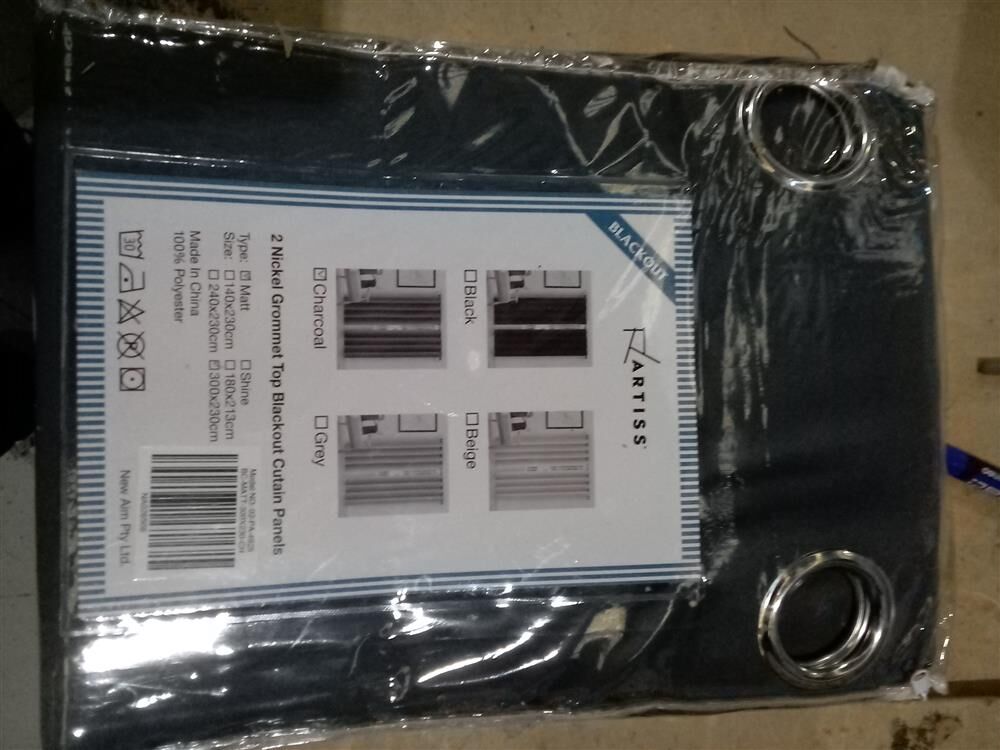 Artiss 2X Blockout Curtains Blackout Window Curtain Eyelet 300x230cm Charcoal