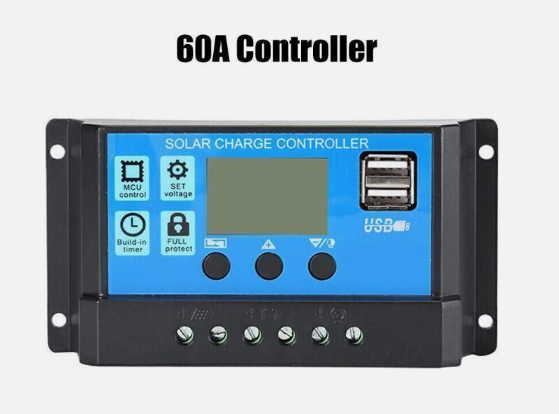 Solar Panel Charge Controller Regulator 12V/24V auto dual USB 60A Battery AU