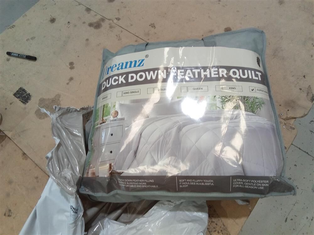 DreamZ Duck Down Feather Quilt 200GSM Duvet Doona Summer Super King Bed