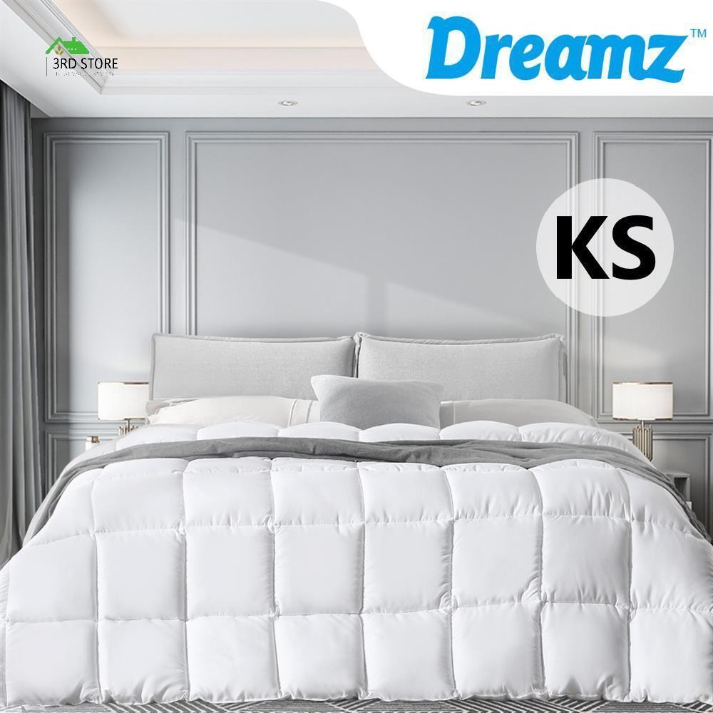 DreamZ Microfiber Bamboo Quilt Summer Winter Microfibre Doona 400GSM King Single