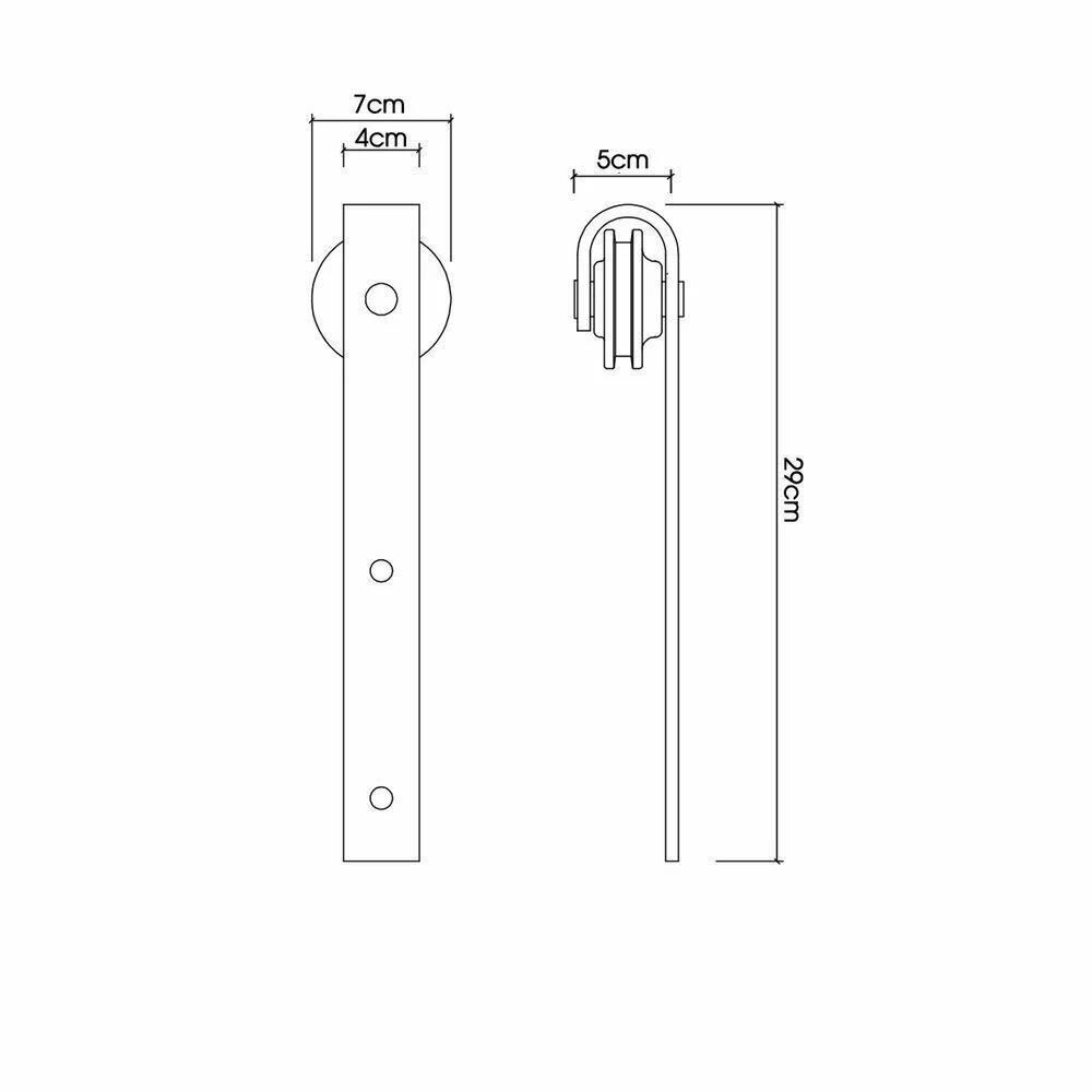 Levede Sliding Barn Single Door Hardware Track Roller Kit 2m