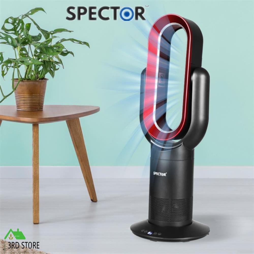 Spector Bladeless Tower Fan & Ceramic Heater with Remote – Returned Stock
