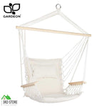 Gardeon Hammock Chair Hanging Rope Outdoor Camping Portable Swing Hammocks Cream