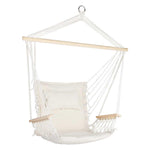 Gardeon Hammock Chair Hanging Rope Outdoor Camping Portable Swing Hammocks Cream