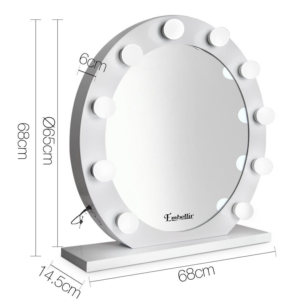 Embellir Make Up Mirror with LED Lights - White