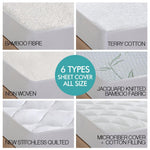 DreamZ Fully Fitted Waterproof Bamboo Fibre Mattress Protector in Double Size