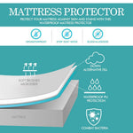 DreamZ Fully Fitted Waterproof Bamboo Fibre Mattress Protector in Double Size