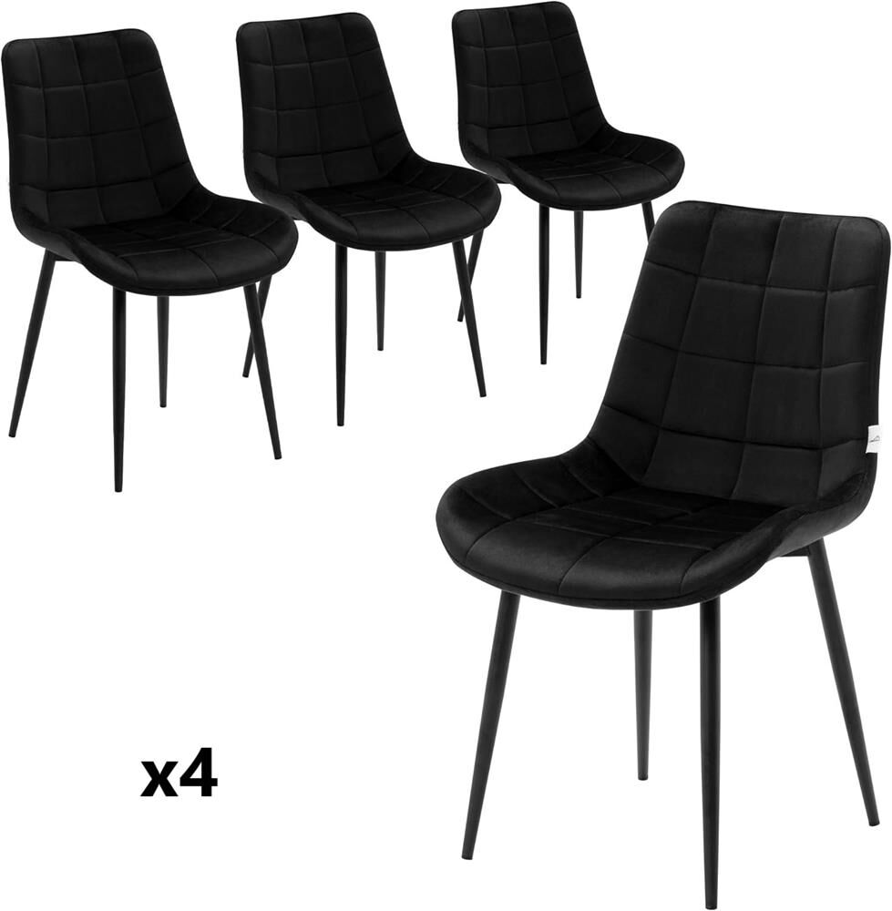 Familand Velvet Dining Chairs Set of 4 Living Room Kitchen Accent Chair Armless