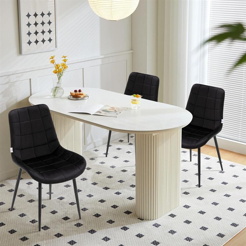 Familand Velvet Dining Chairs Set of 4 Living Room Kitchen Accent Chair Armless