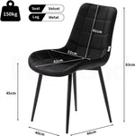 Familand Velvet Dining Chairs Set of 4 Living Room Kitchen Accent Chair Armless