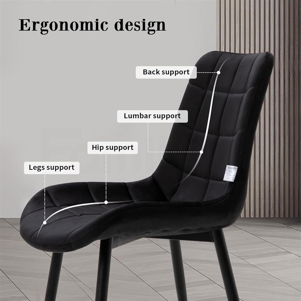 Familand Velvet Dining Chairs Set of 4 Living Room Kitchen Accent Chair Armless