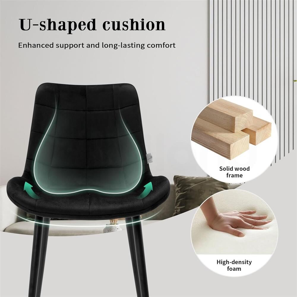 Familand Velvet Dining Chairs Set of 4 Living Room Kitchen Accent Chair Armless