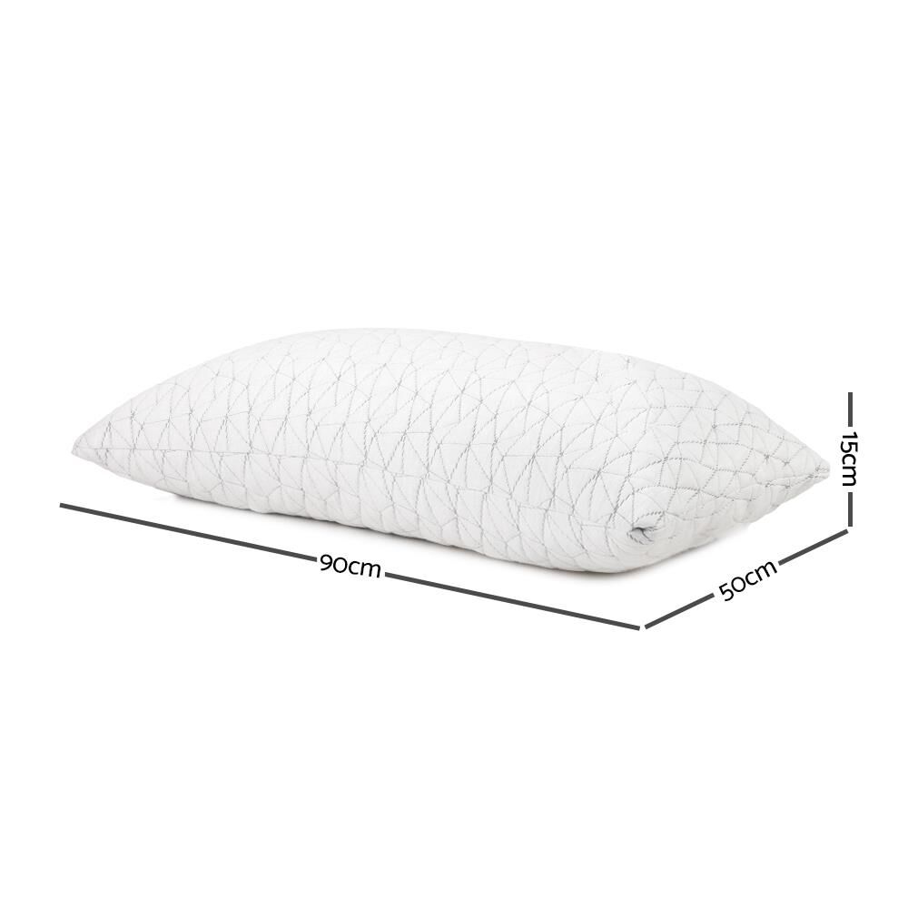 Giselle Bedding Memory Foam Pillow Shredded Pillows Rayon Cover Soft King Size