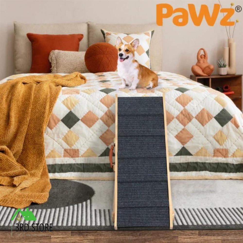 PaWz 5 Wood Adjustable Height Pet Ramp Stair Bed Sofa Wooden Foldable Portable