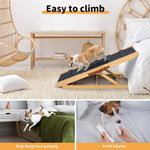 PaWz 5 Wood Adjustable Height Pet Ramp Stair Bed Sofa Wooden Foldable Portable