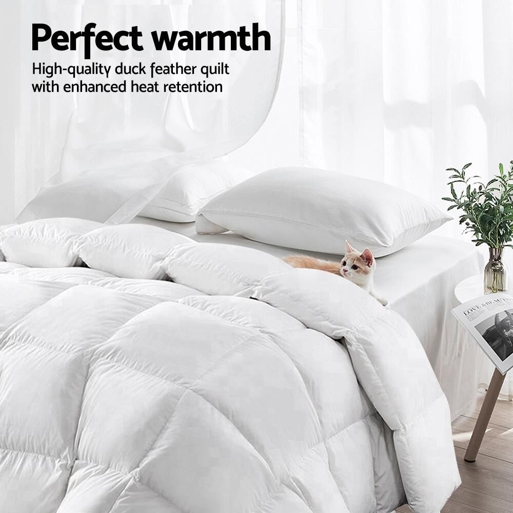 Giselle Duck Down Feather Quilt 500GSM Duvet Cover Super King All Season