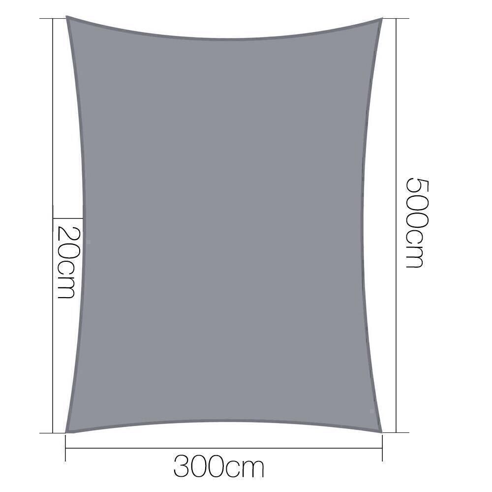 Instahut Sun Shade Sail Cloth Shadecloth Awning Shade Canopy Rectangle 280gsm