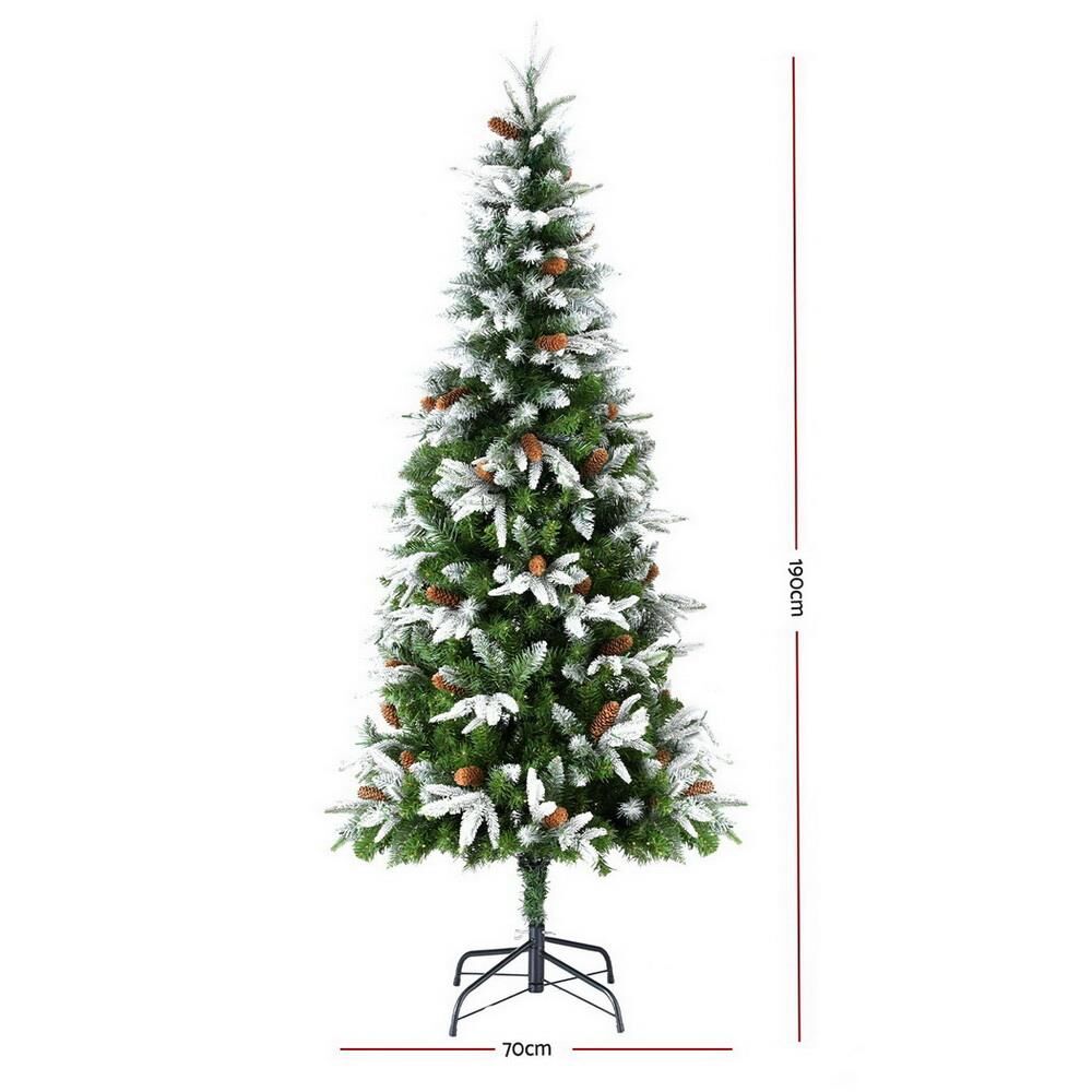 Jingle Jollys 190cm Snow-Flocked LED Christmas Tree – Returned Stock