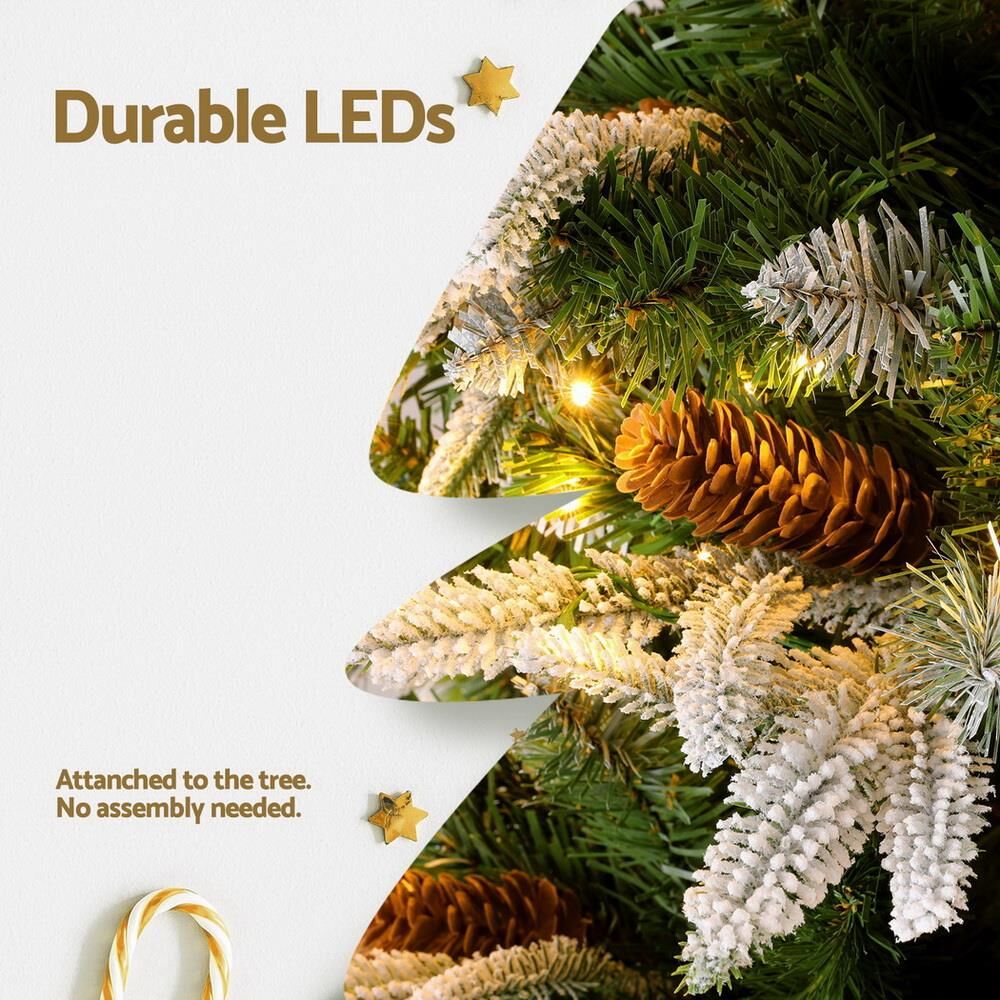 Jingle Jollys 190cm Snow-Flocked LED Christmas Tree – Returned Stock