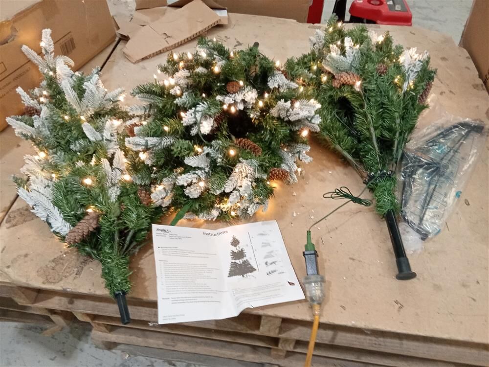 Jingle Jollys 190cm Snow-Flocked LED Christmas Tree – Returned Stock