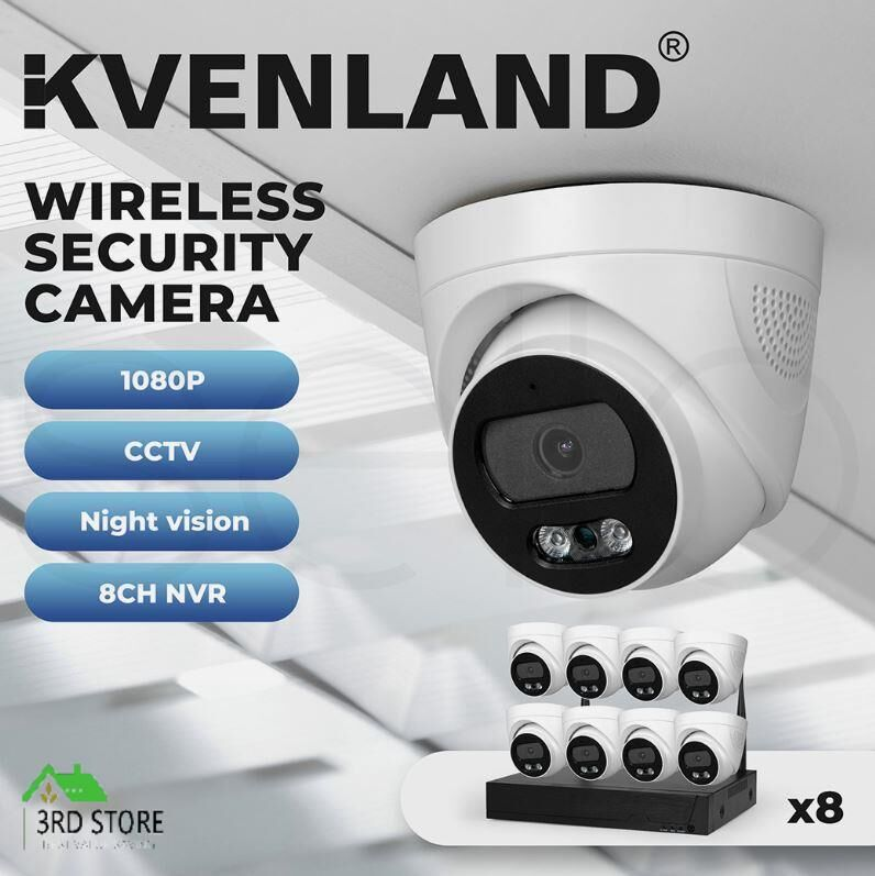 Kvenland 1080P Wi-Fi Security Camera System X8 with 8CH NVR